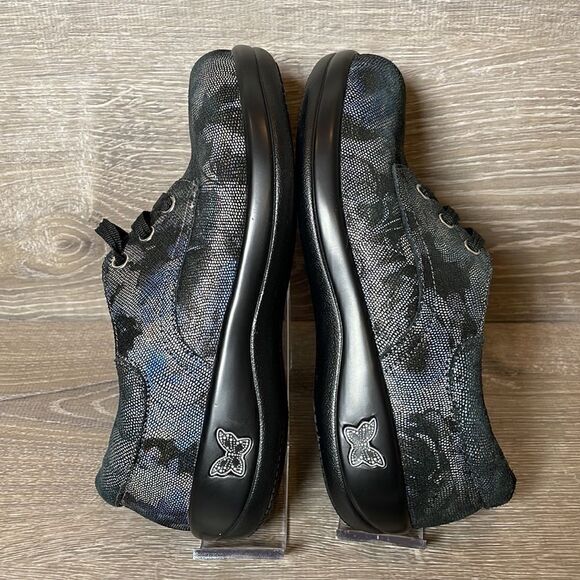 Alegria Kimi PRO Stone Roses Womens Sz 6-6.5/EU 36M Leather Metallic Floral Shoe - Picture 9 of 12